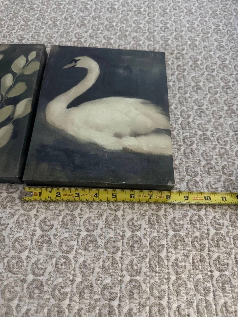Hobby Lobby Green and White Botanical & Swan Wall Art Pair